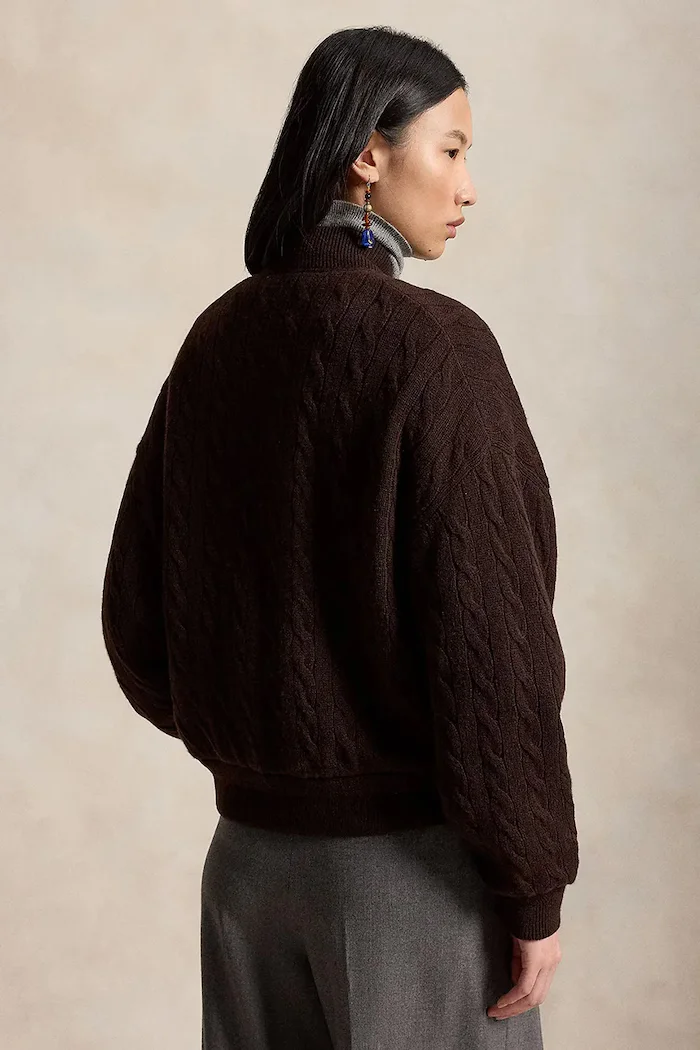 Polo Ralph Lauren яке бомбър дамско с вълна кафяво 211B30888