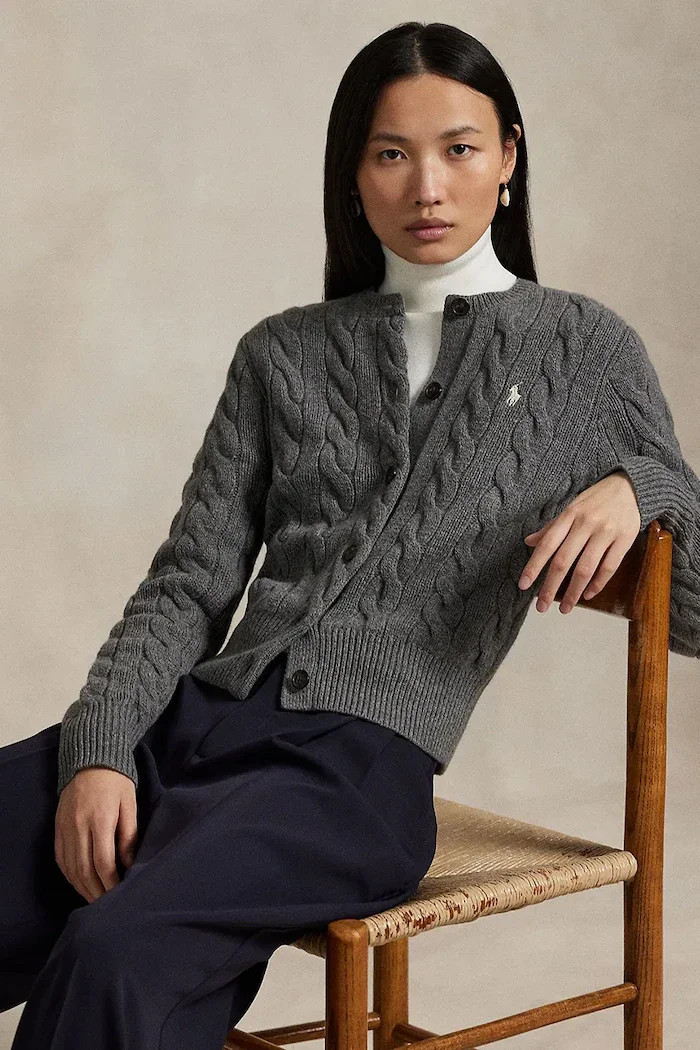 Polo Ralph Lauren жилетка дамска от вълна сива 211972104