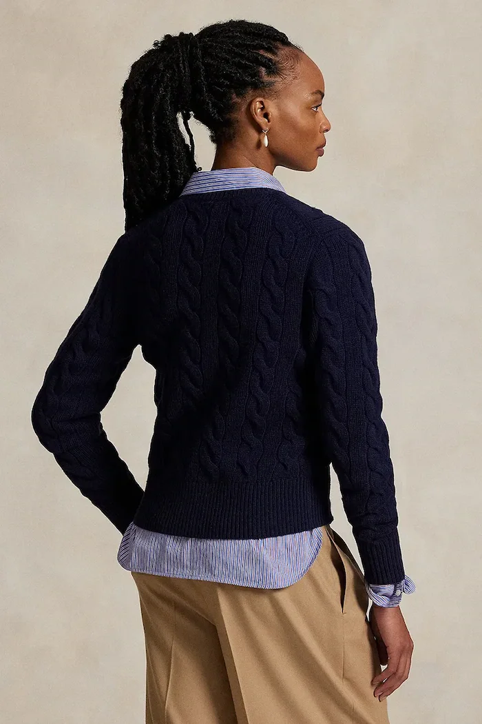 Polo Ralph Lauren жилетка дамска от вълна тъмносиня 211972104