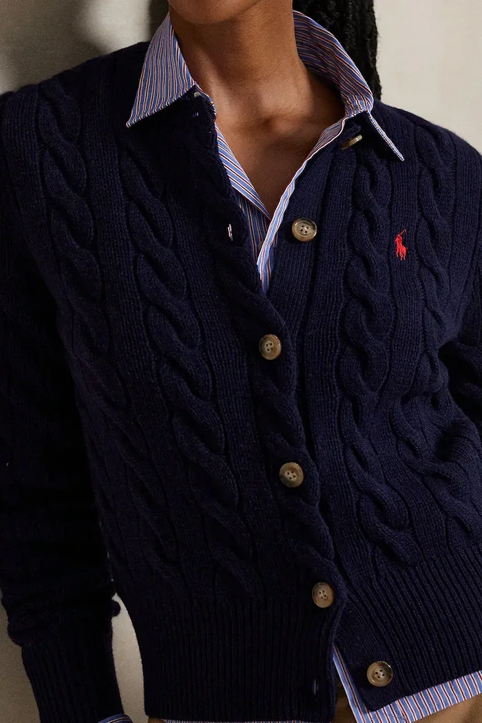 Polo Ralph Lauren жилетка дамска от вълна тъмносиня 211972104
