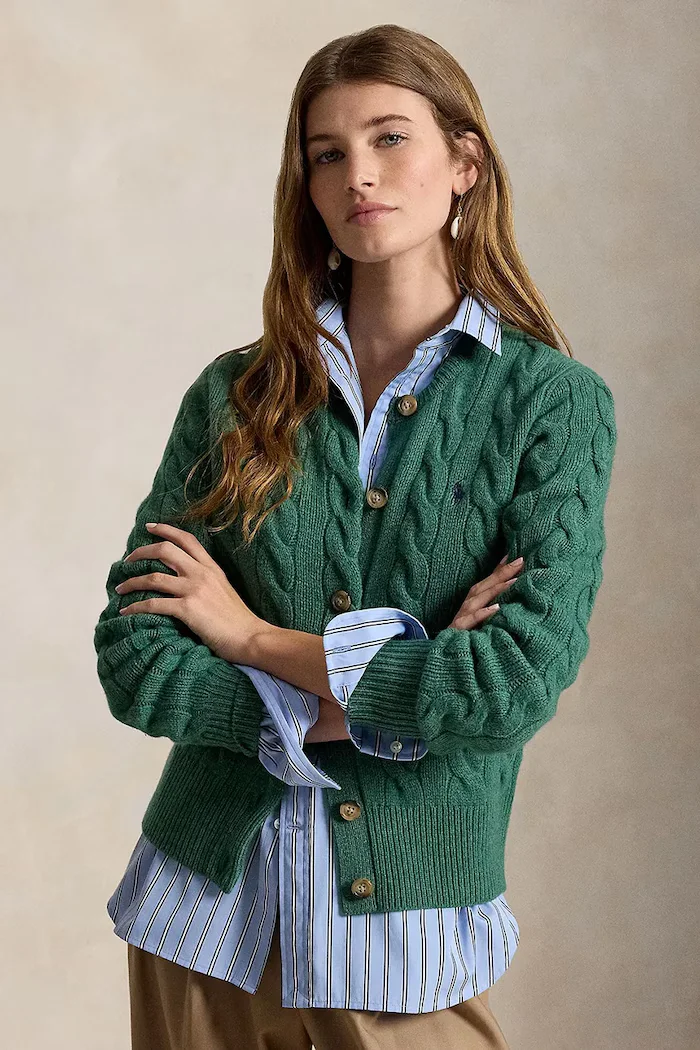 Polo Ralph Lauren жилетка дамска от вълна зелена 211972104