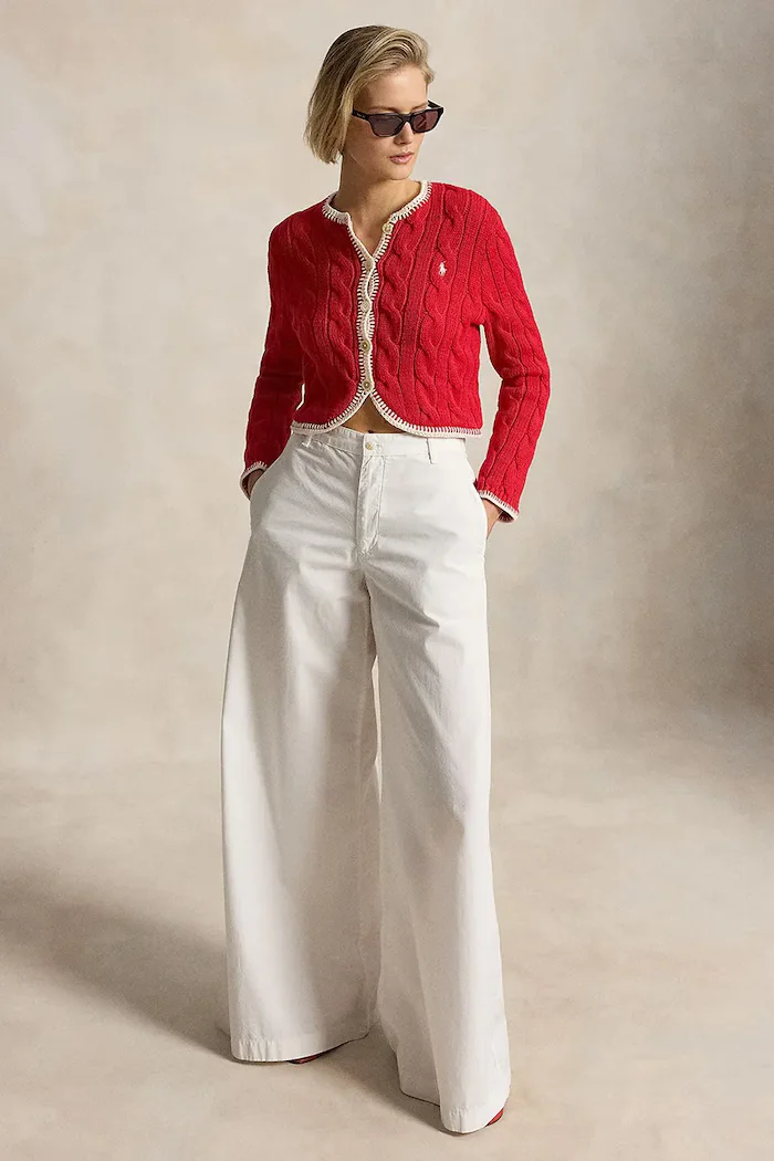 Polo Ralph Lauren жилетка дамска памучна COTTON-SWEATER-CARDIGAN червена 211A12716002