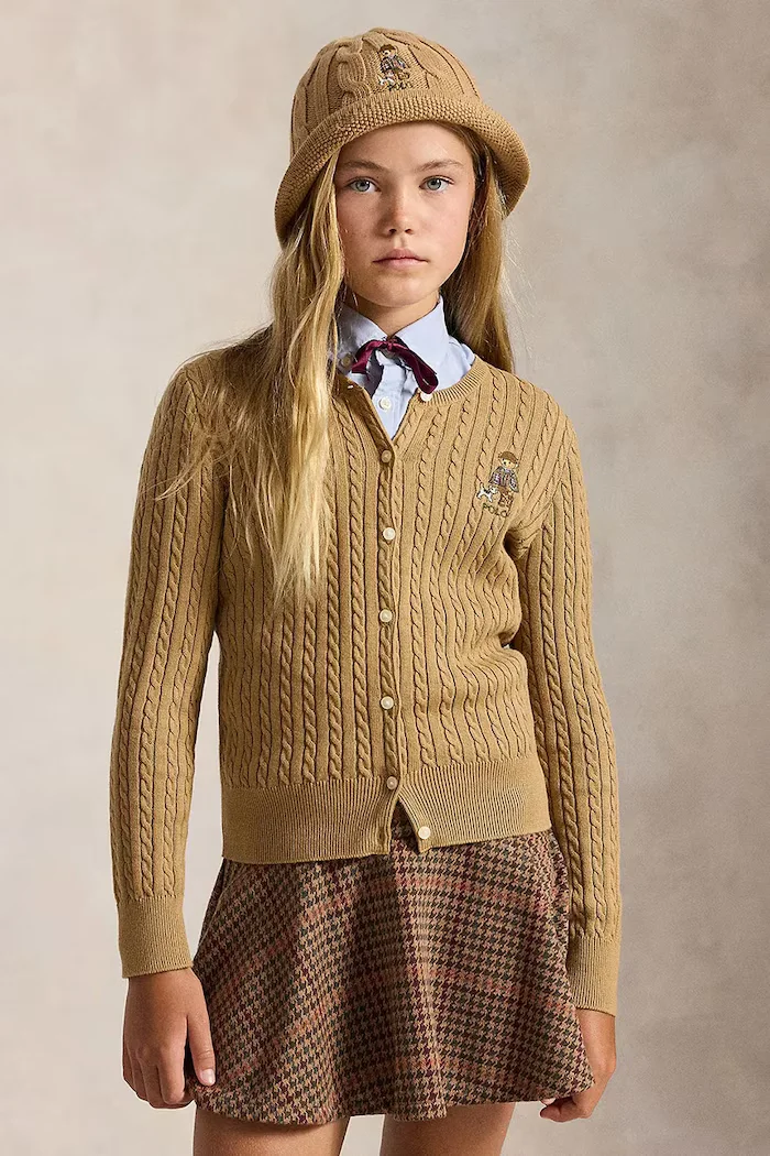 Polo Ralph Lauren жилетка за деца от памук кафява 313919829501