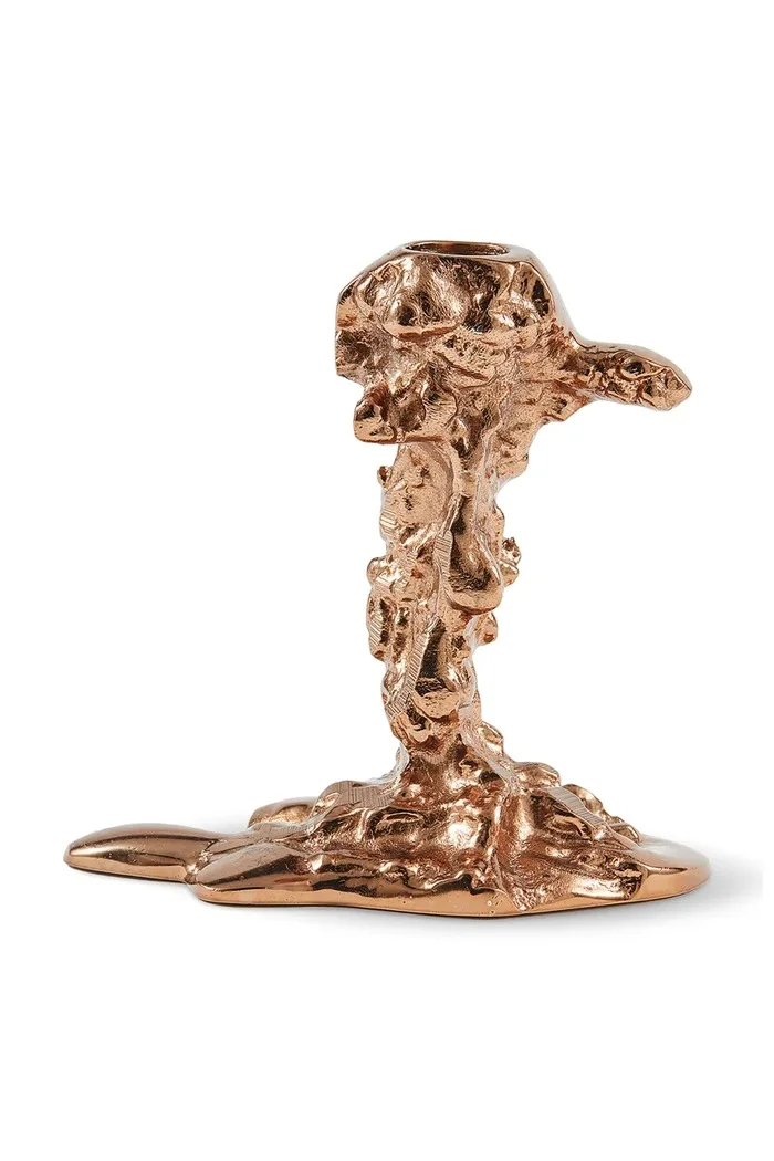 polspotten Декоративен свещник Drip S/14 x 8 cm в оранжево