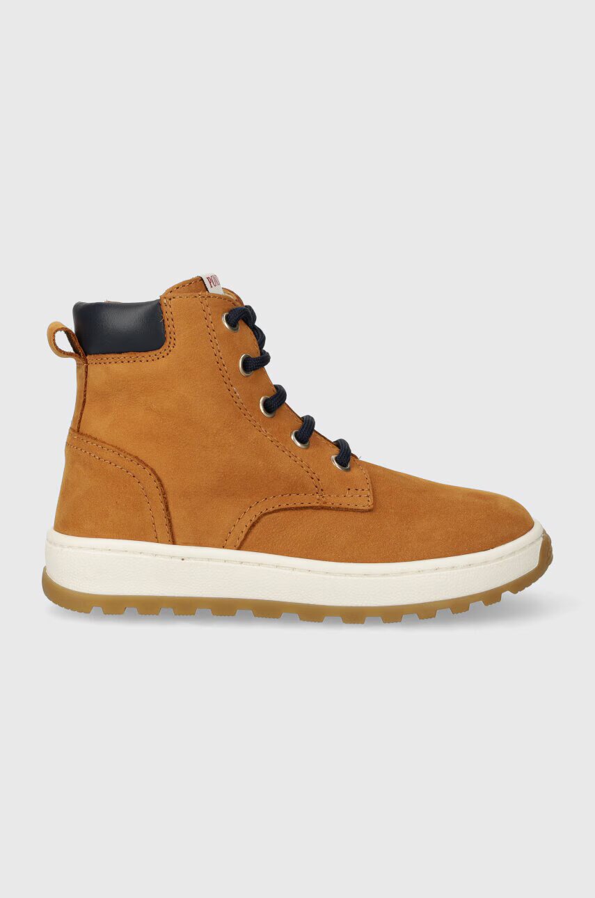 Pom D'api Детски половинки обувки от велур FLOW BOOTS