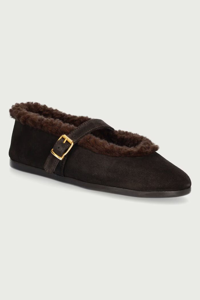 posa балеринки от велур St. Moritz Ballet Flats кафяви PW233.201