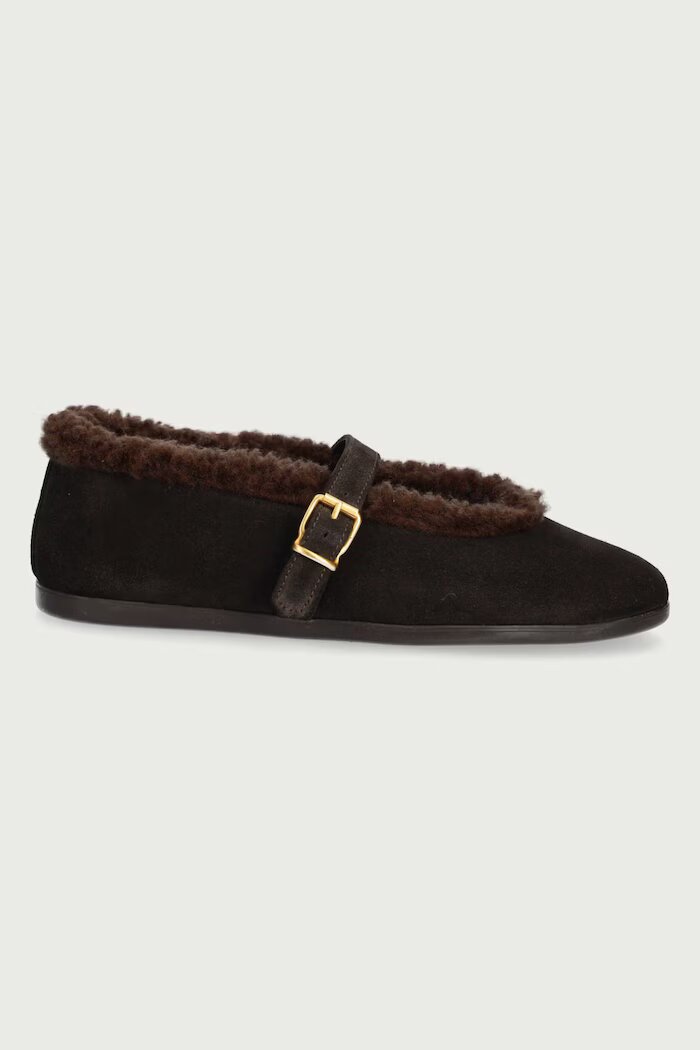 posa балеринки от велур St. Moritz Ballet Flats кафяви PW233.201