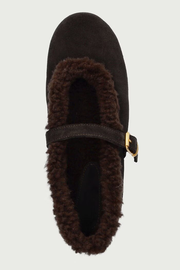 posa балеринки от велур St. Moritz Ballet Flats кафяви PW233.201