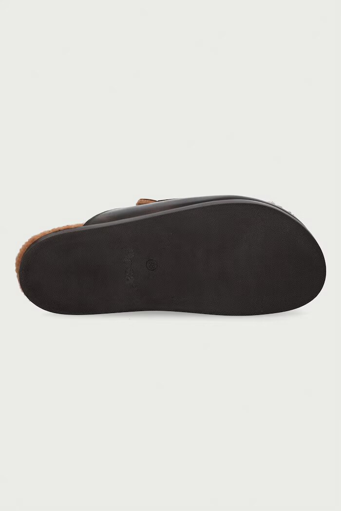 posa пантофи дамски от кожа Ranch Tassel Mule кафяви PW241.205