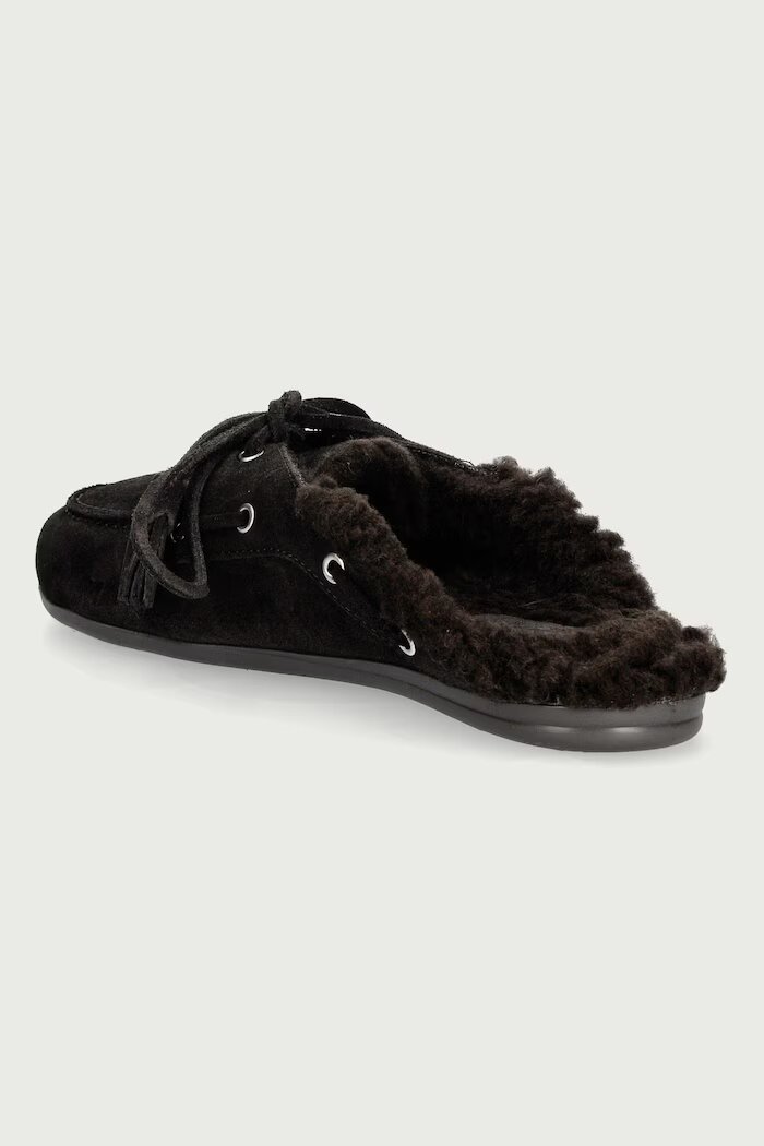 posa пантофи дамски от велур Boat Loafer Mule кафяви PW108.220