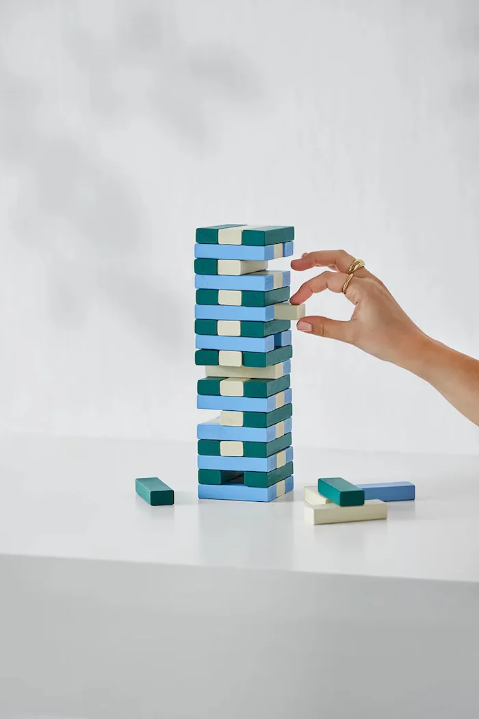 Printworks Игра с умения Tumbling Towers 285 × 85 × 8 cm в синьо PW00758