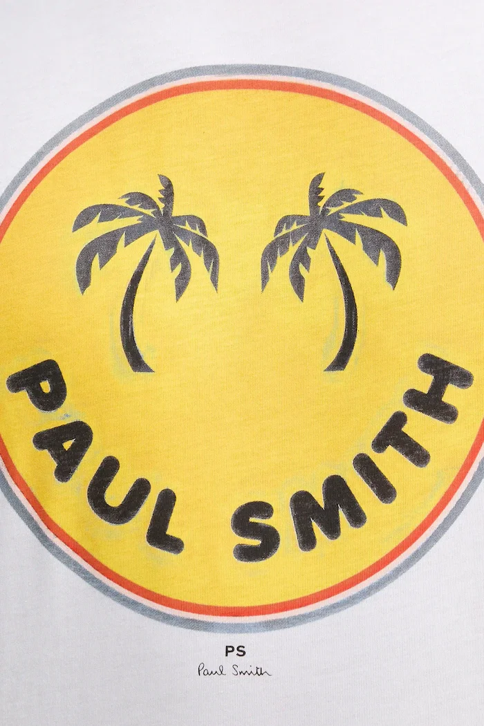 PS Paul Smith Памучна тениска в бяло с принт M2R.011R.PP5133