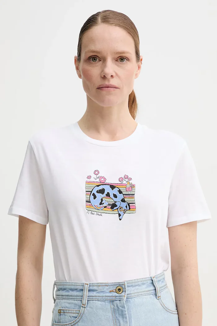 PS Paul Smith Памучна тениска в бяло W2R.G799.PP4951