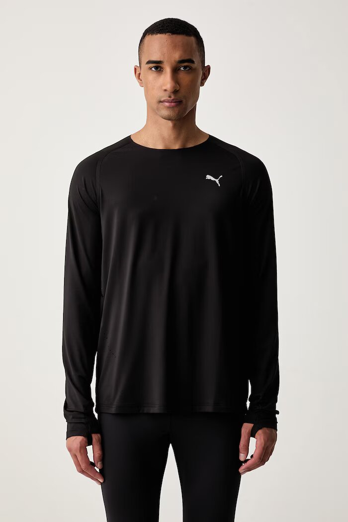 Puma блуза с дълги ръкави за бягане мъжка Cloudspun черна 526628