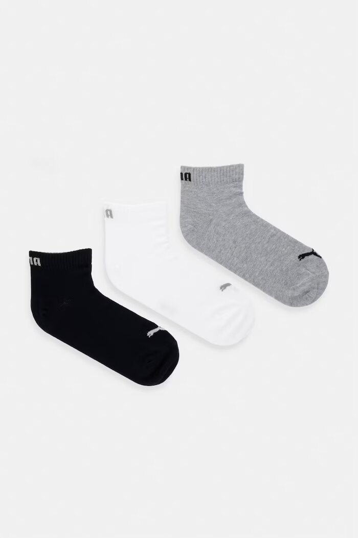 Puma чорапи с памук QUARTER PLAIN 3 броя сиви 938589