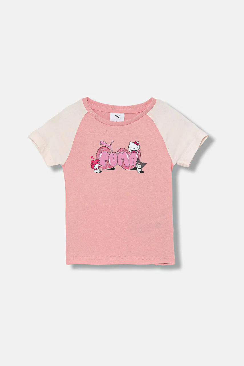 Puma Детска памучна тениска X HELLO KITTY & FRIENDS Slim Tee