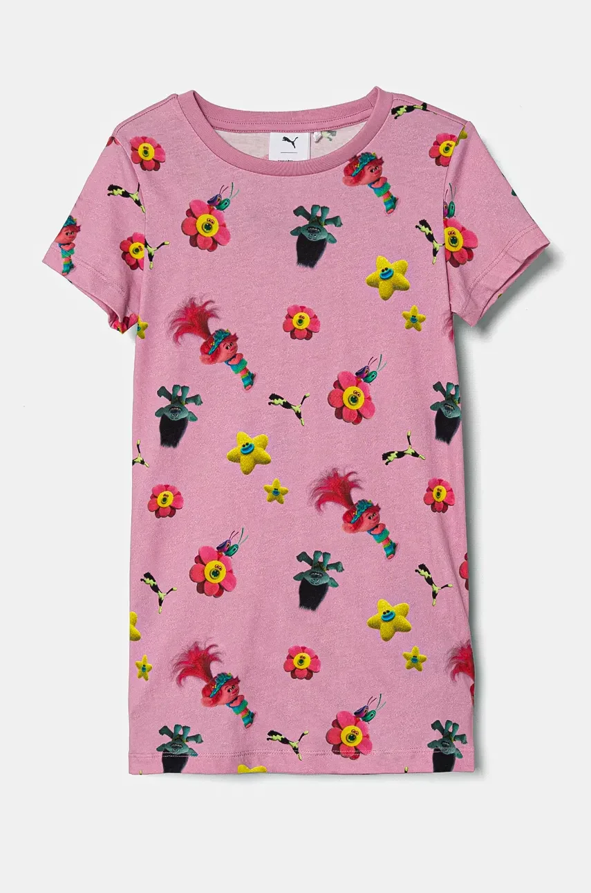 Puma Детска памучна тениска X TROLLS Elongated Tee