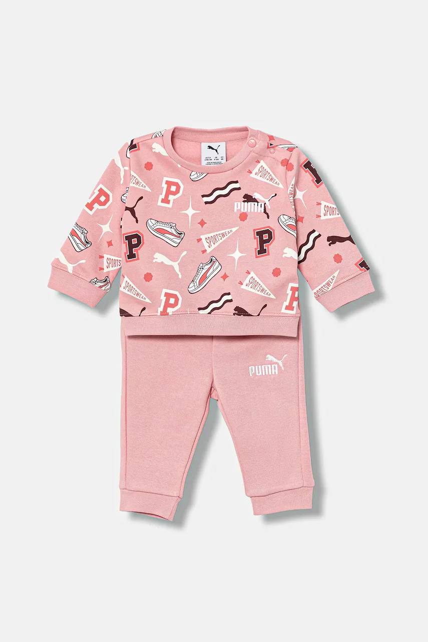 Puma Детски анцуг MINICATS AOP Crew Set FL INF
