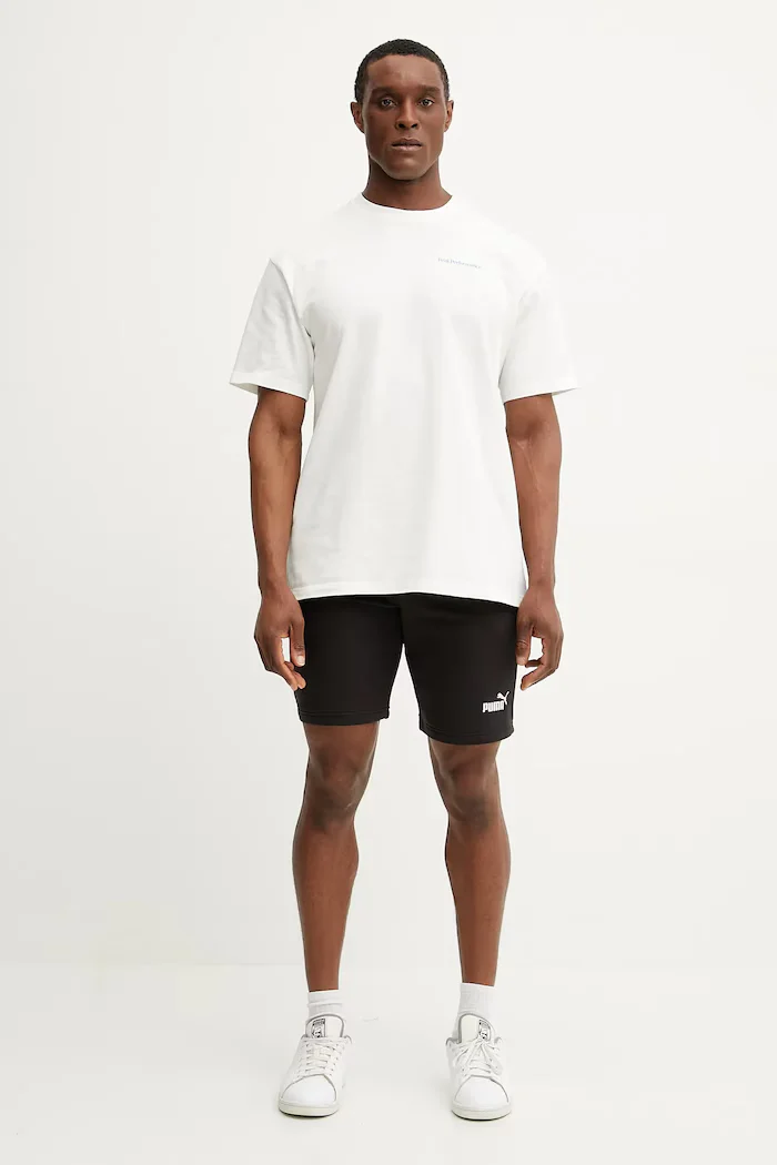 Puma Къс панталон Essential Logo в черно с меланжов десен 682594