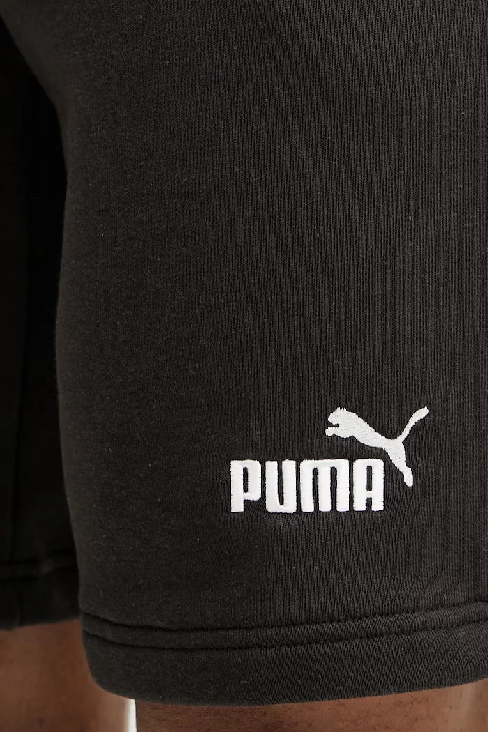 Puma Къс панталон Essential Logo в черно с меланжов десен 682594