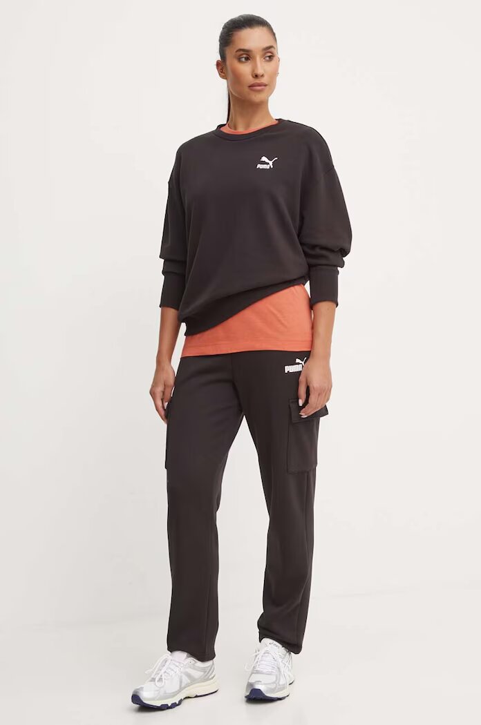 Puma Памучен суичър BETTER CLASSIC в черно с изчистен дизайн 624231