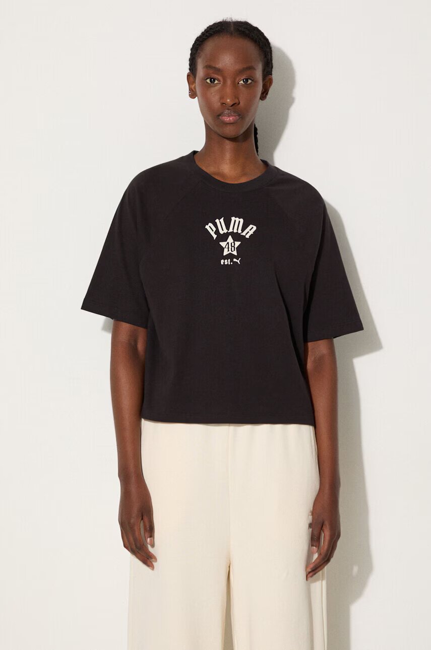 Puma Памучна тениска Classics Play Paris Relaxed Tee
