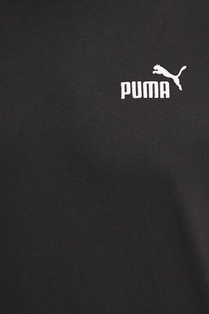 Puma Памучна тениска Essential Logo в черно с апликация 682534