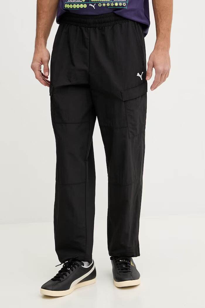 Puma Панталон Wardrobe Essential мъжки в черно с изчистен дизайн 629653