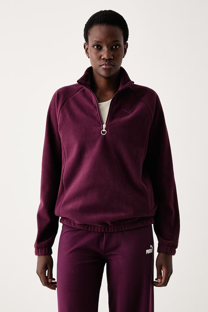 Puma поларен суичър дамски HER бордо 695422