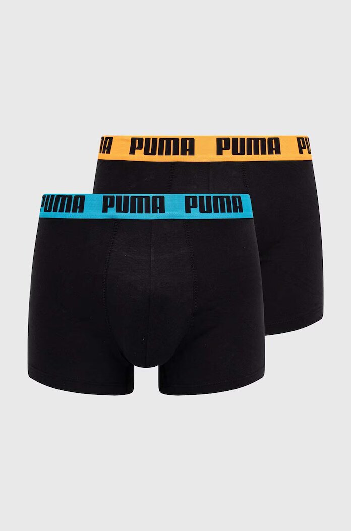 Puma прилепнали боксерки мъжки от памук с еластан Everyday Basic 2 броя черни 938320