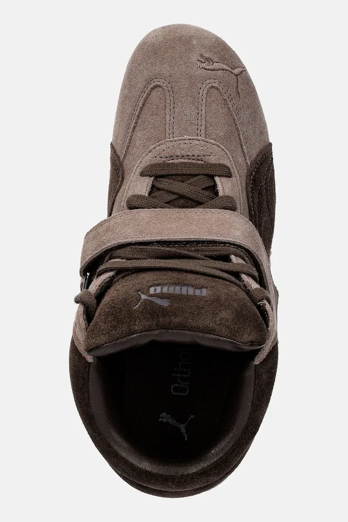 Puma Speedcat Wedge маратонки дамски от велур кафяви 407878