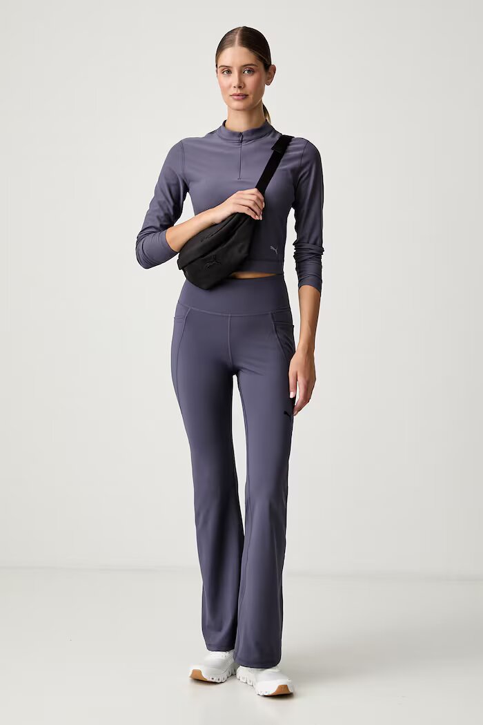 Puma спортен клин дамски Essential Bootcut виолетов с висока талия 525902