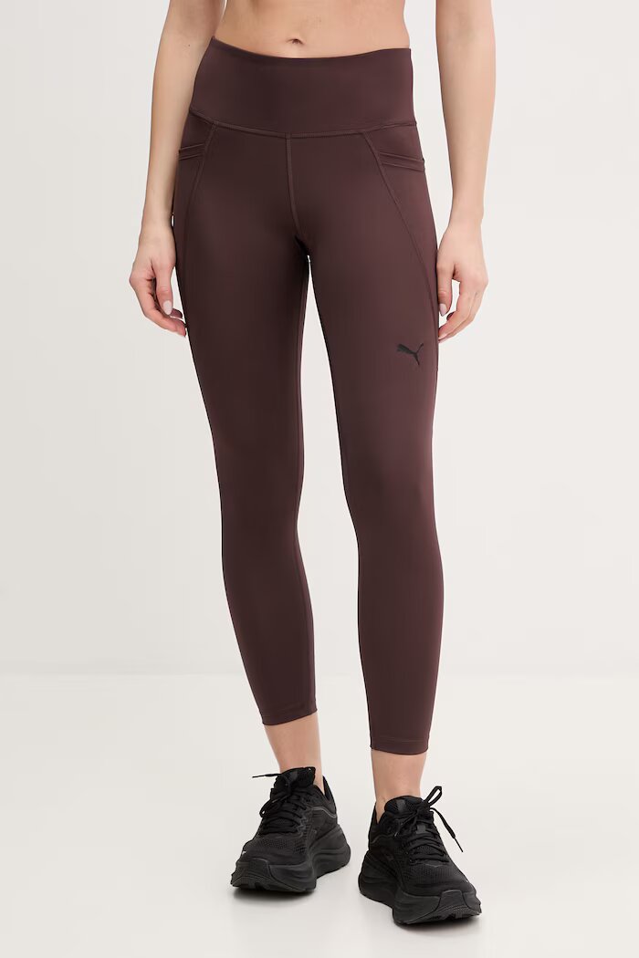 Puma спортен клин дамски Essential Tight кафяв с висока талия 525899