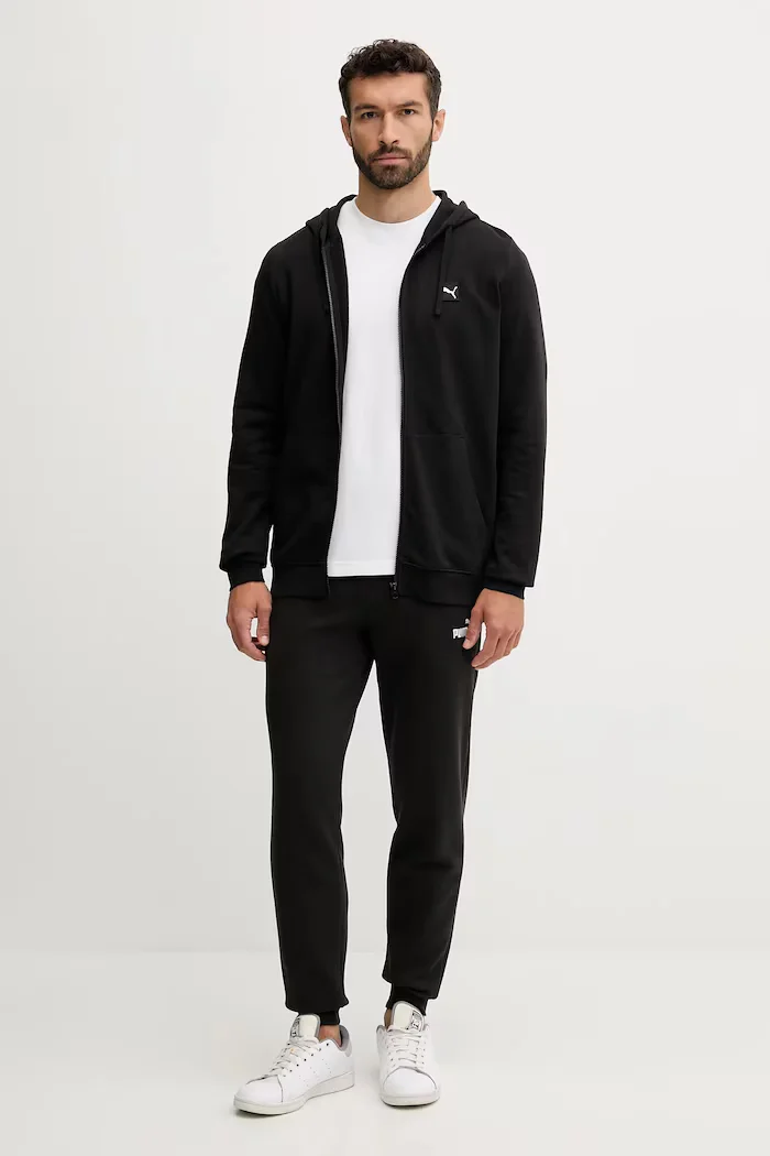 Puma Спортен панталон Essential Sweatpants мъжки в черно с изчистен дизайн 682606