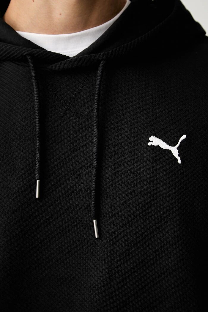 Puma суичър с качулка мъжки с памук Essentials Elevated черен 694309