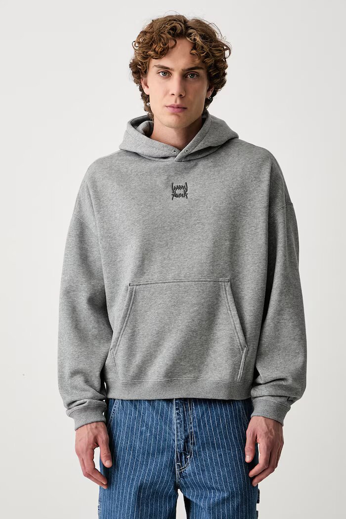 Puma суичър с качулка мъжки с памук FUNDAMENTALS сив 694546