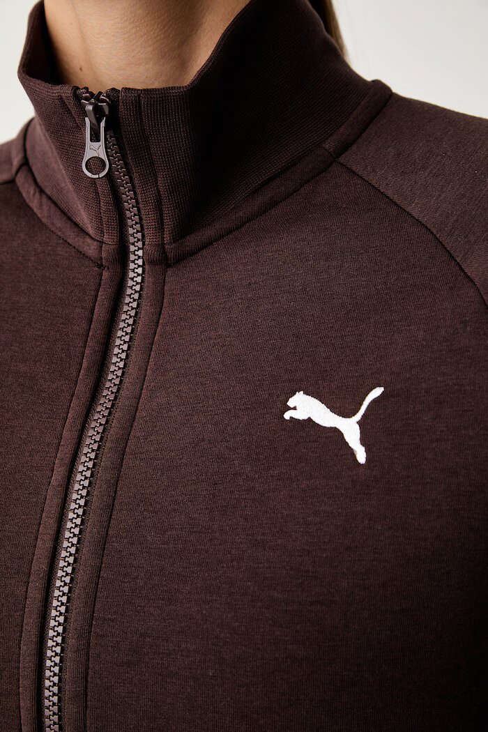 Puma суичър с цип дамски Essentials Slim кафяв 634323
