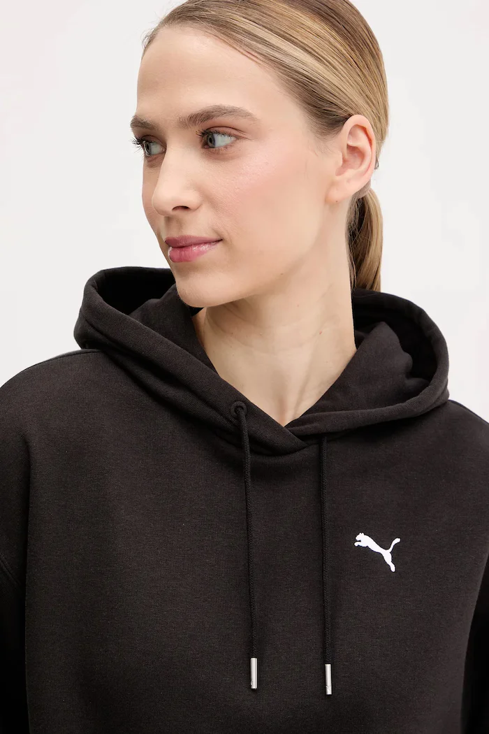 Puma Суичър в черно с качулка с изчистен дизайн 629746