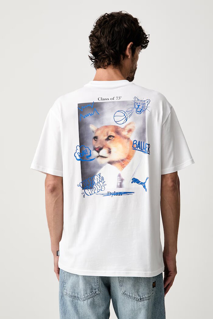 Puma тениска мъжка от памук бяла 694552