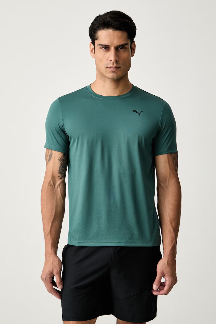 Puma тениска за трениране мъжка Essentials Solid cat Tee тюркоазена 525908