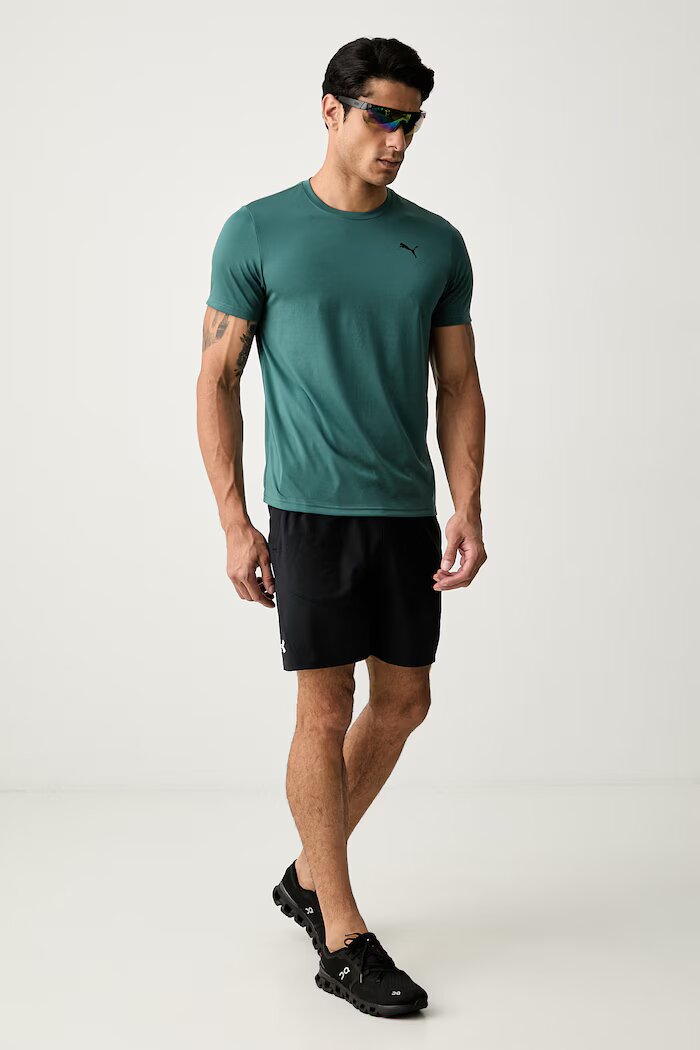 Puma тениска за трениране мъжка Essentials Solid cat Tee тюркоазена 525908