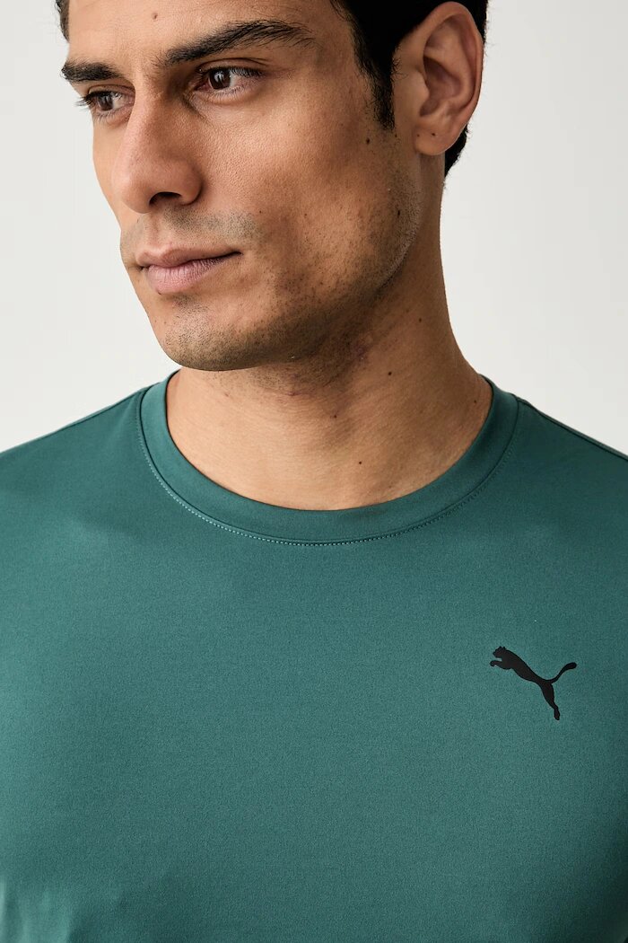 Puma тениска за трениране мъжка Essentials Solid cat Tee тюркоазена 525908