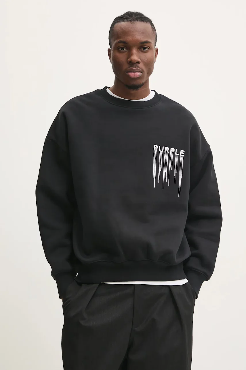 PURPLE BRAND Памучен суичър HWT FLEECE CREWNECK