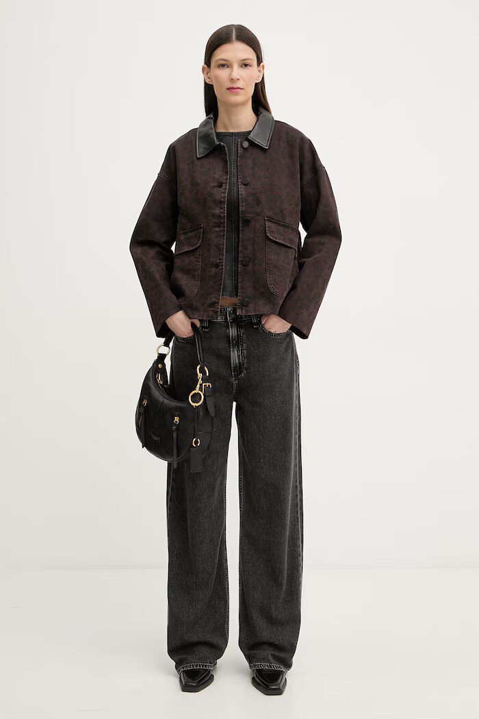 rag & bone дънки wide leg дамски Logan черни RJ2525H1FAN