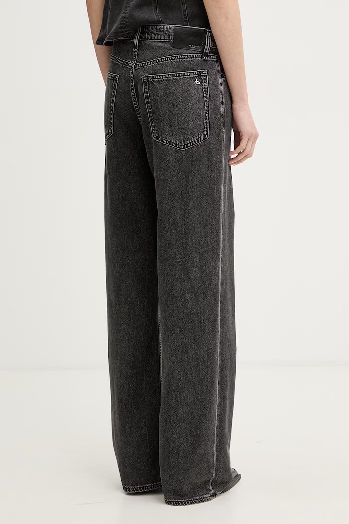 rag & bone дънки wide leg дамски Logan черни RJ2525H1FAN