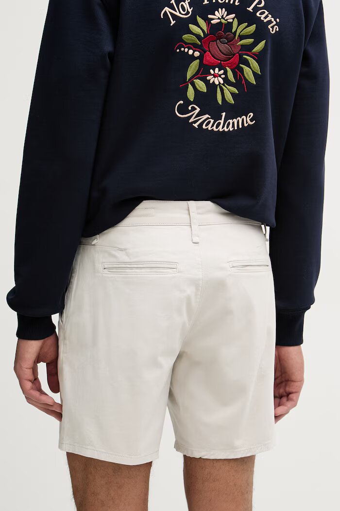 rag & bone къс панталон мъжки с памук бежов със стандартна талия RX2626S9WCH