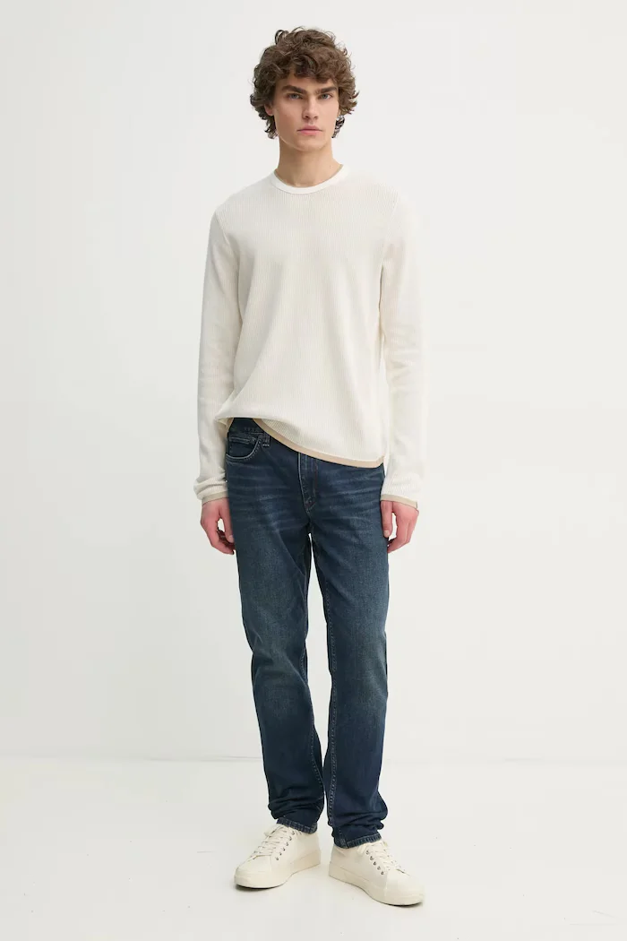 rag & bone Пуловер мъжки в бежово от лека материя MBS23S011UC11