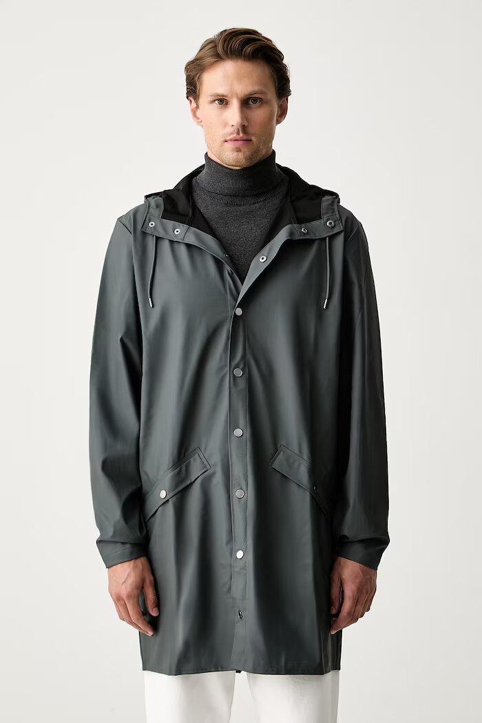 Rains непромокаемо яке Long Jacket W3 сиво 12020