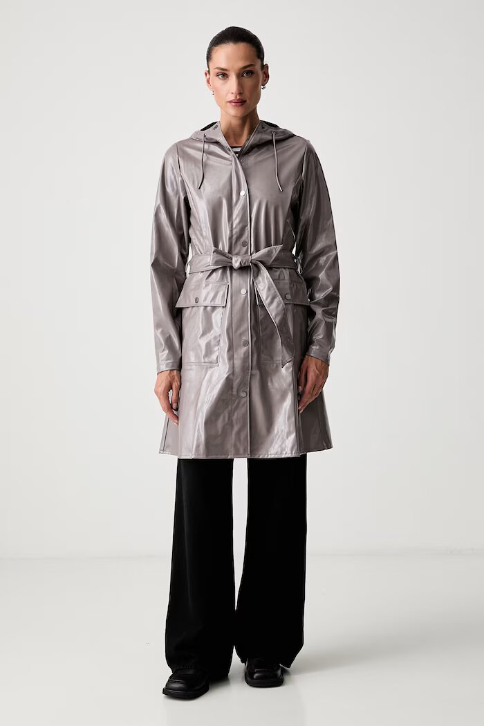 Rains преходно яке Curve Long Jacket W3 кафяво 18130