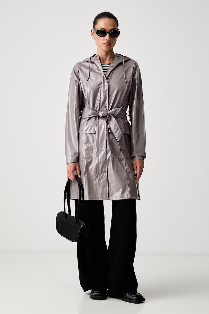 Rains преходно яке Curve Long Jacket W3 кафяво 18130